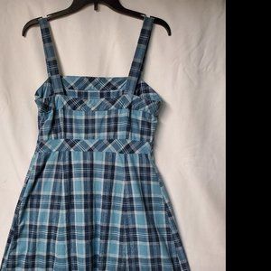 Women's Junior's Gap Blue Plaid Dress Sz.10